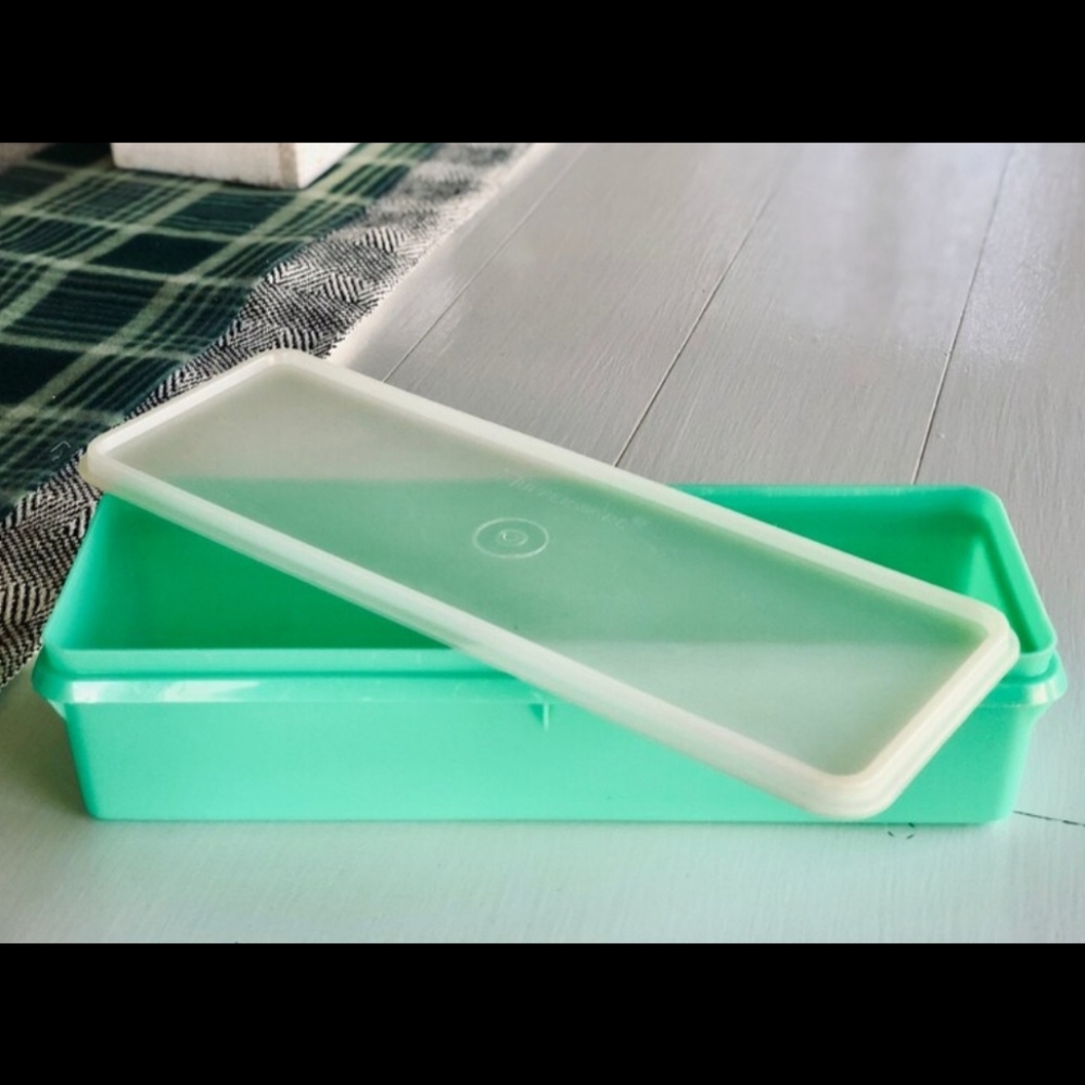 Vintage 1970's Jade Green Tupperware Vegetable-Celery Container
